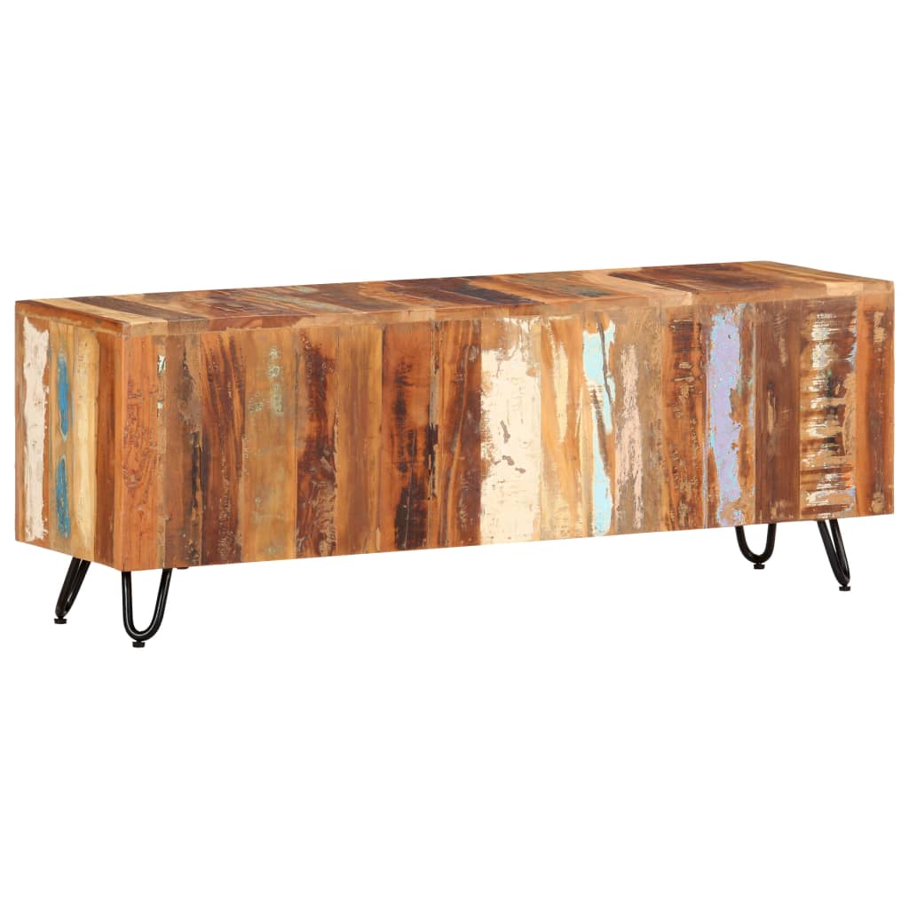Meuble TV 110x30x40 cm Bois massif de récupération - XIOS