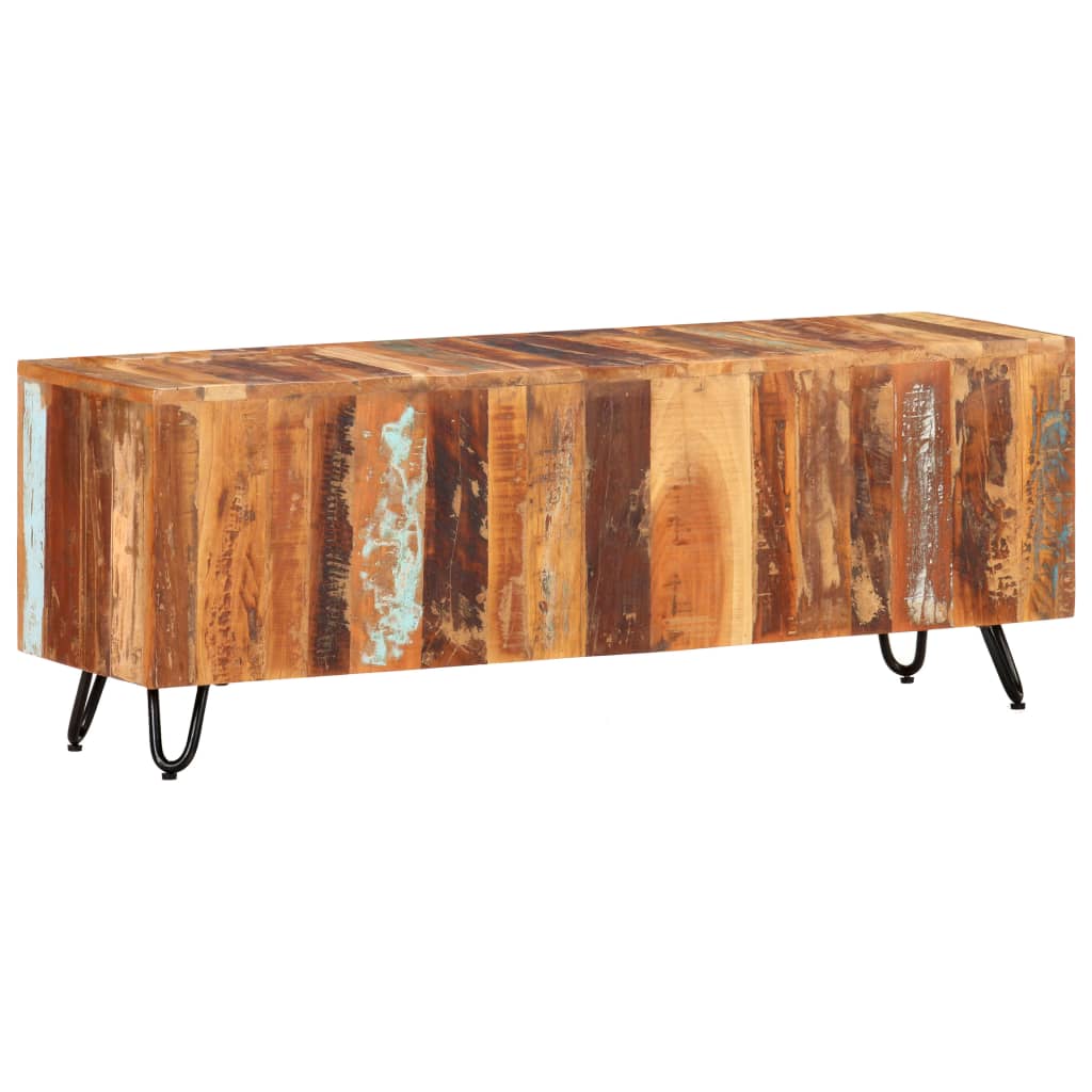 Meuble TV 110x30x40 cm Bois massif de récupération - XIOS