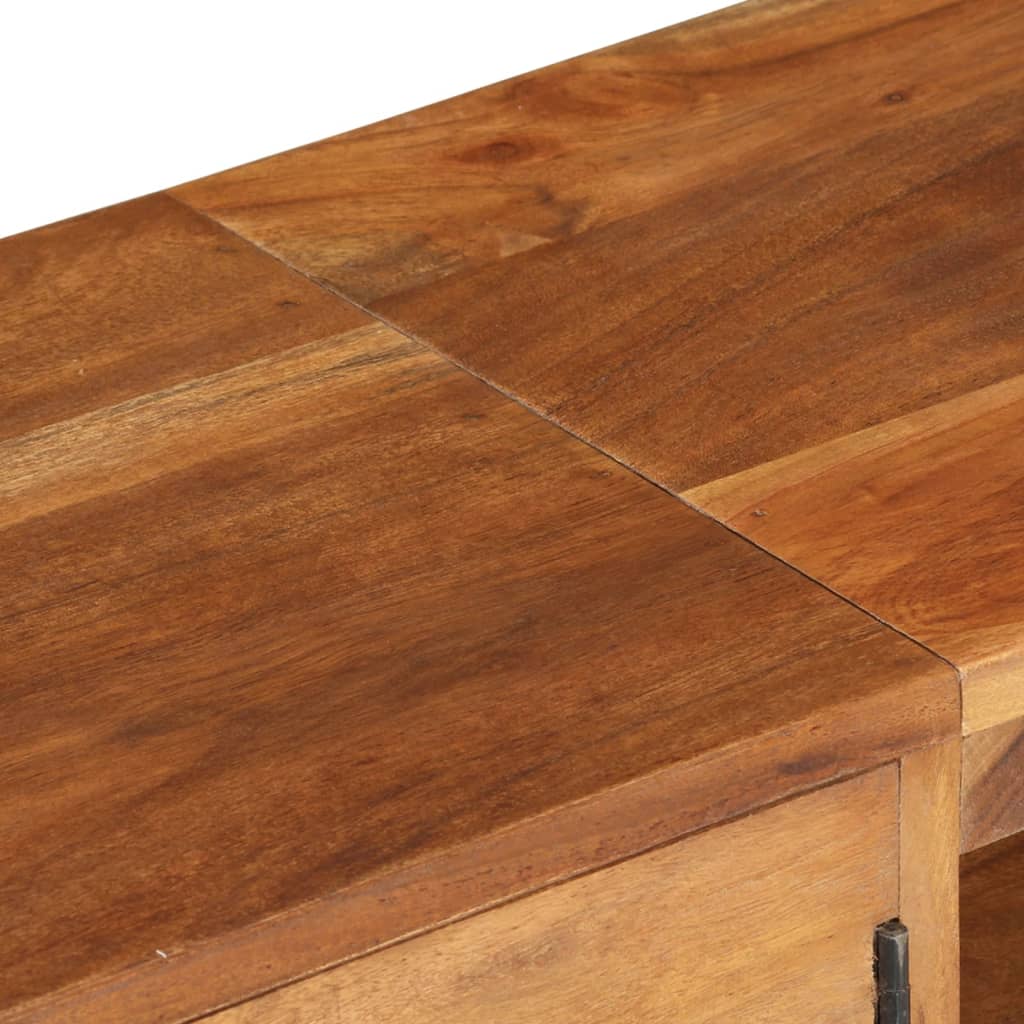 Meuble TV bois massif d'acacia avec finition miel 140x30x40 cm - XIOS