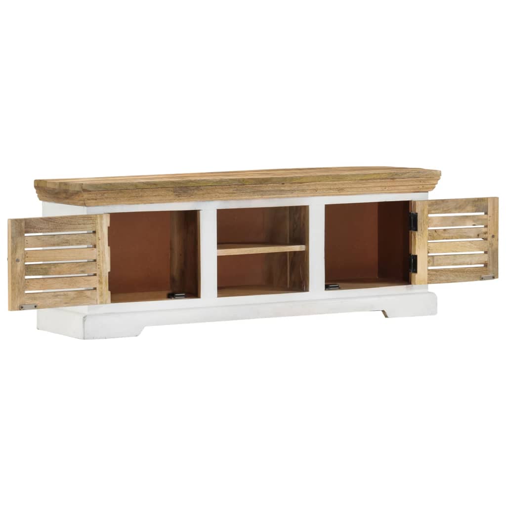 Meuble TV 110x30x40 cm Bois massif de manguier - XIOS