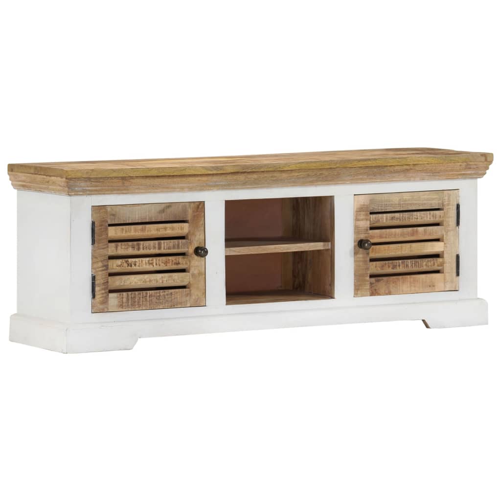 Meuble TV 110x30x40 cm Bois massif de manguier - XIOS