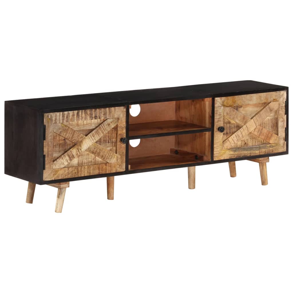 Meuble TV 140x30x46 cm Bois de manguier brut et d'acacia massif - XIOS