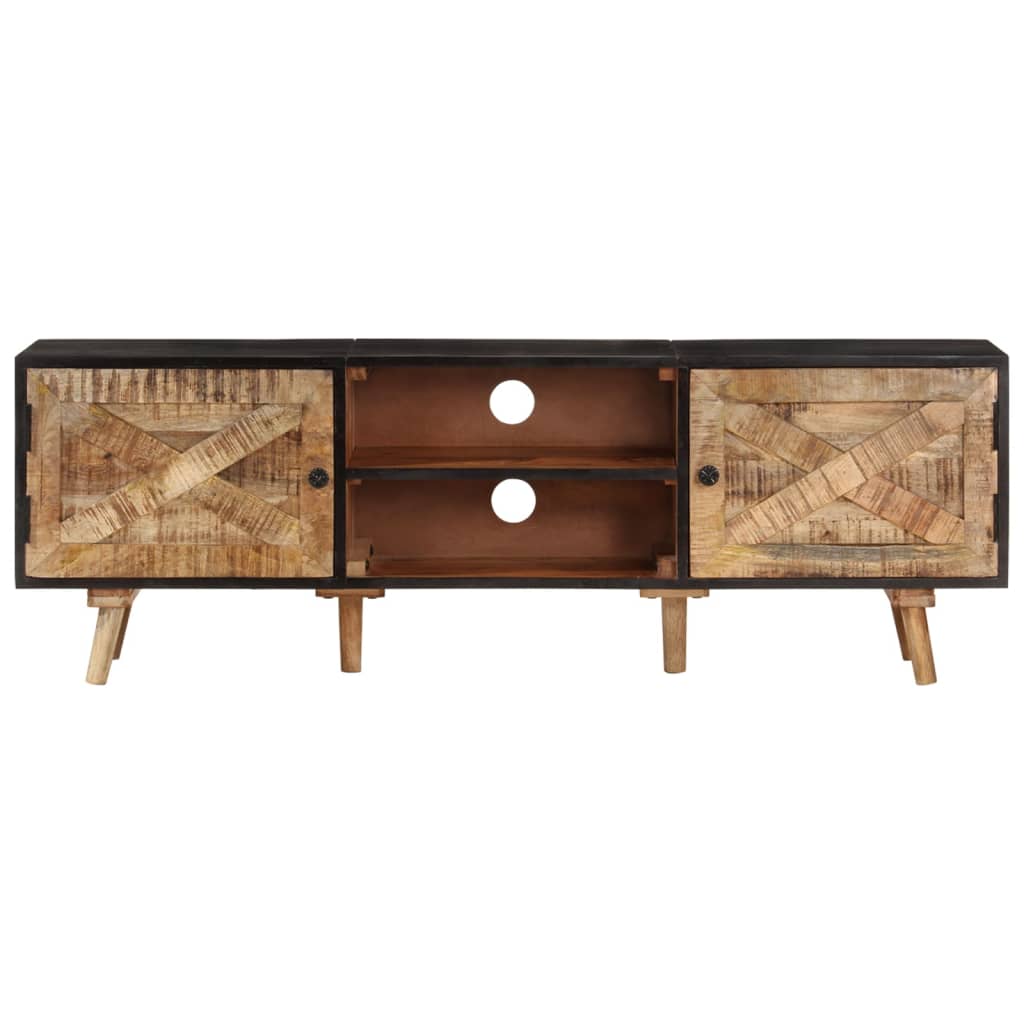 Meuble TV 140x30x46 cm Bois de manguier brut et d'acacia massif - XIOS