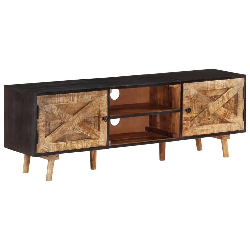 Meuble TV 140x30x46 cm Bois de manguier brut et d'acacia massif - XIOS