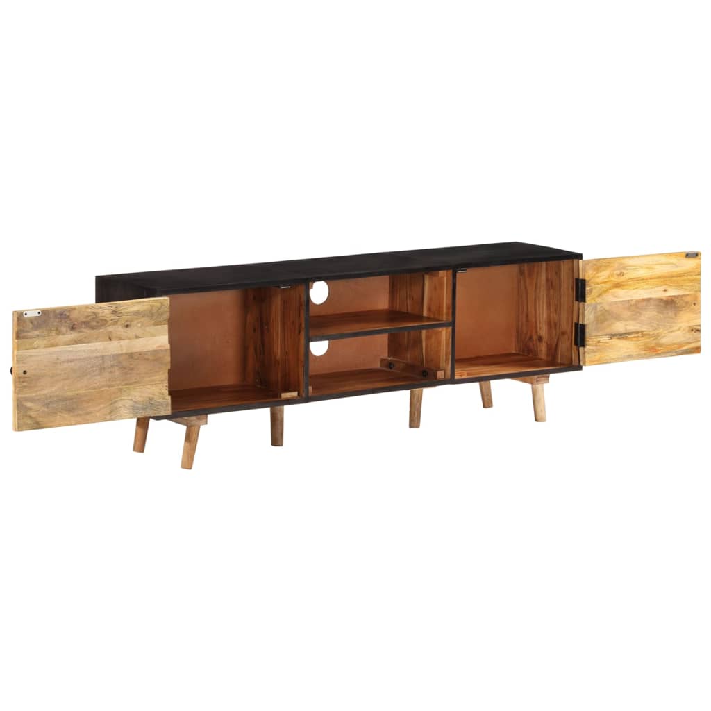 Meuble TV 140x30x46 cm Bois de manguier brut et d'acacia massif - XIOS