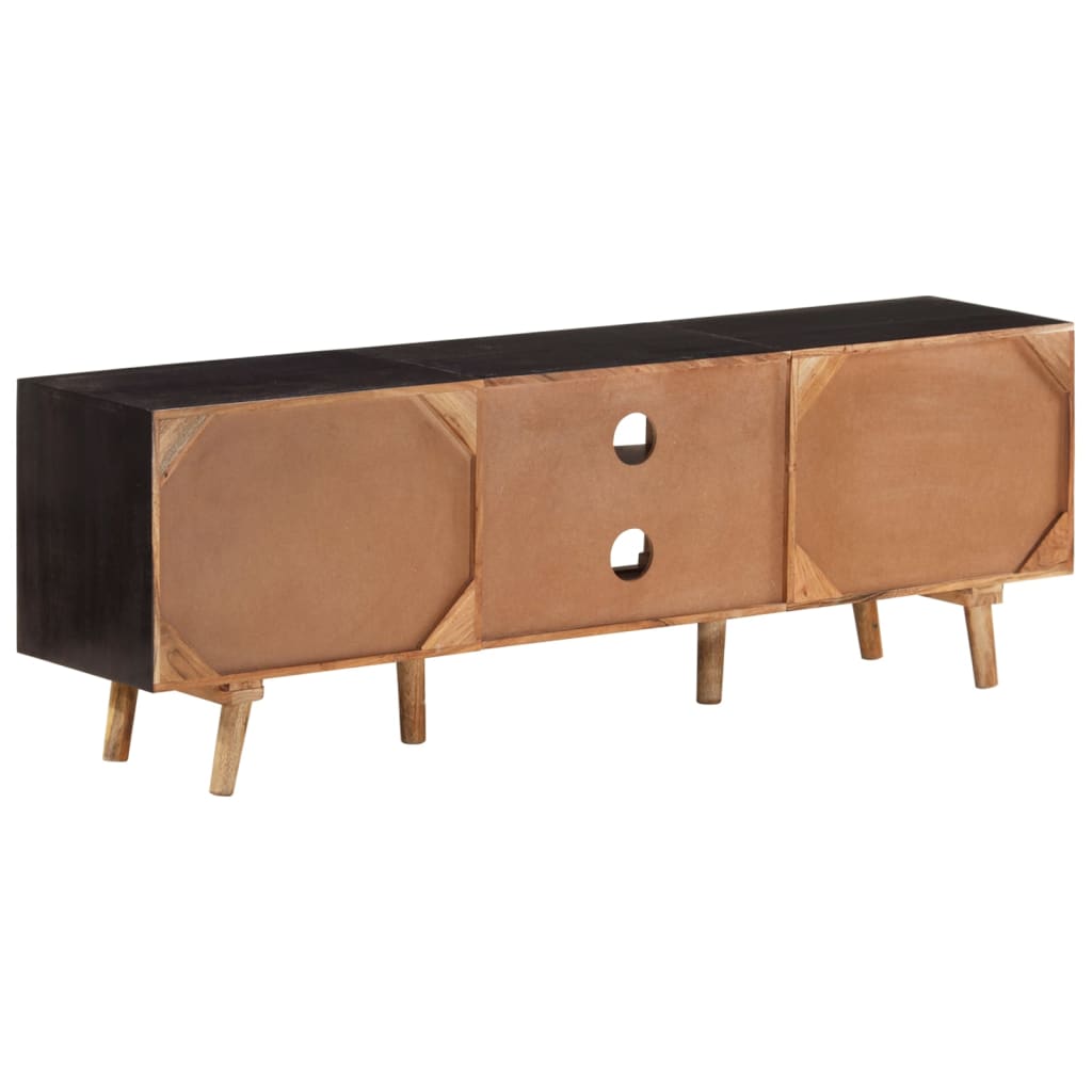 Meuble TV 140x30x46 cm Bois de manguier brut et d'acacia massif - XIOS