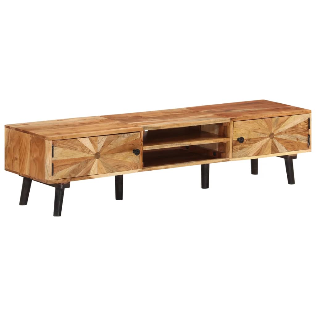 Meuble TV 145x35x35 cm Bois d'acacia massif - XIOS