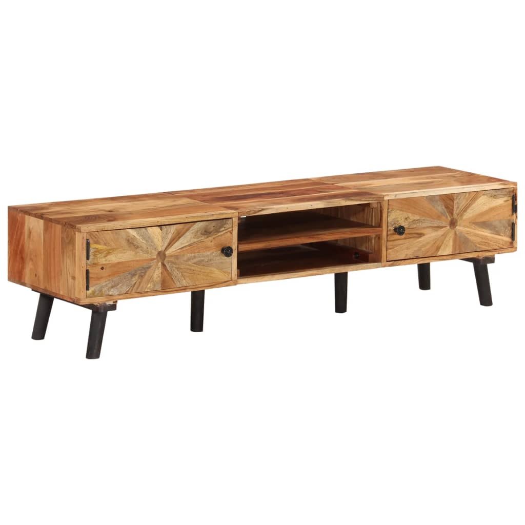 Meuble TV 145x35x35 cm Bois d'acacia massif - XIOS