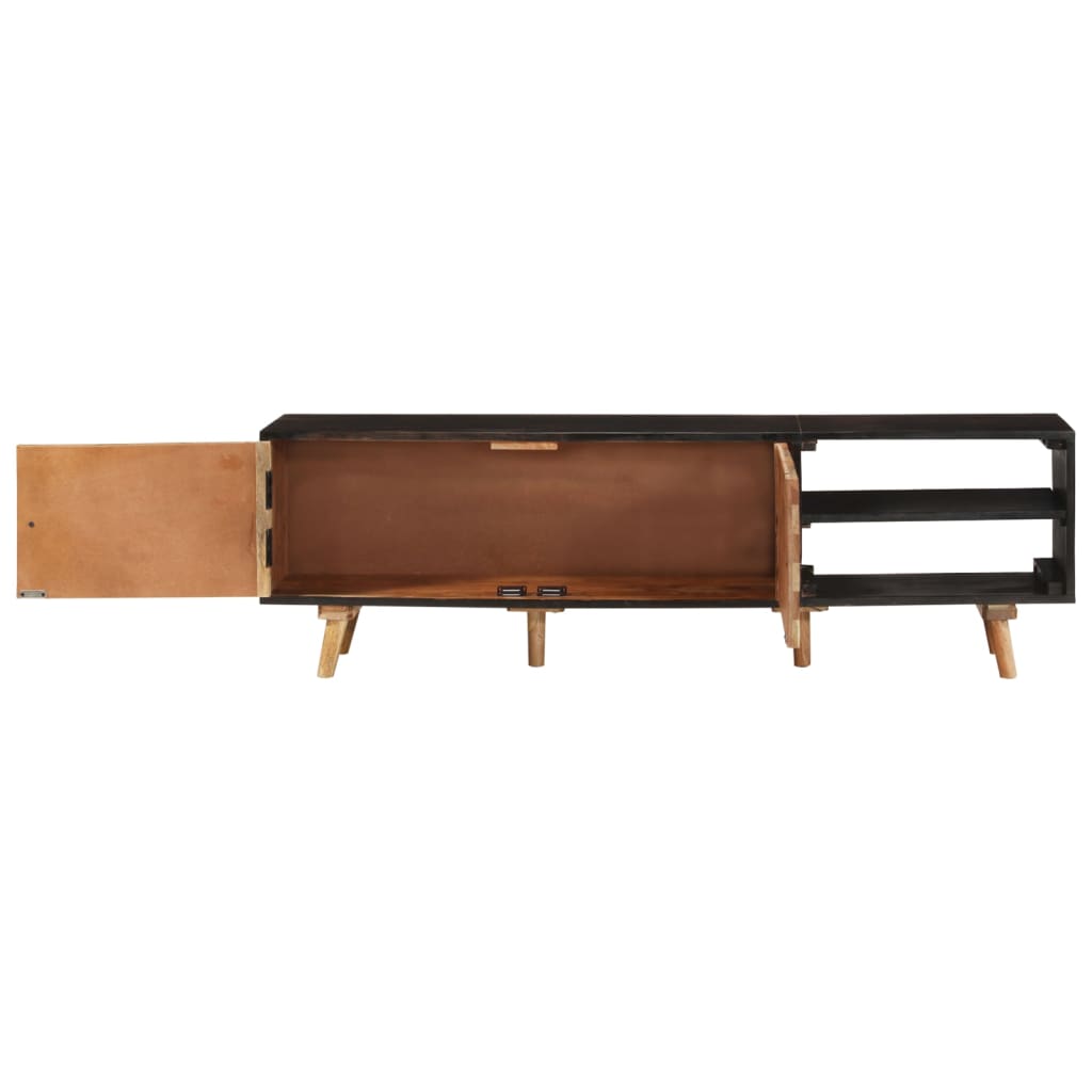 Meuble TV 140x30x45 cm Bois de manguier brut et d'acacia massif - XIOS