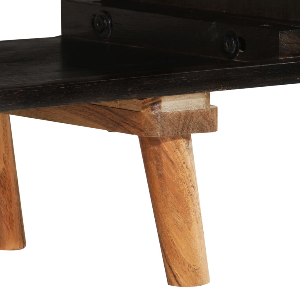 Meuble TV 140x30x45 cm Bois de manguier brut et d'acacia massif - XIOS