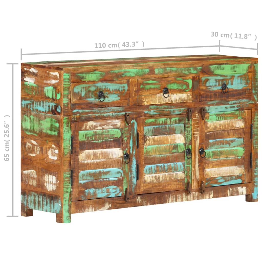 Buffet 110x30x65 cm Bois massif de récupération - XIOS