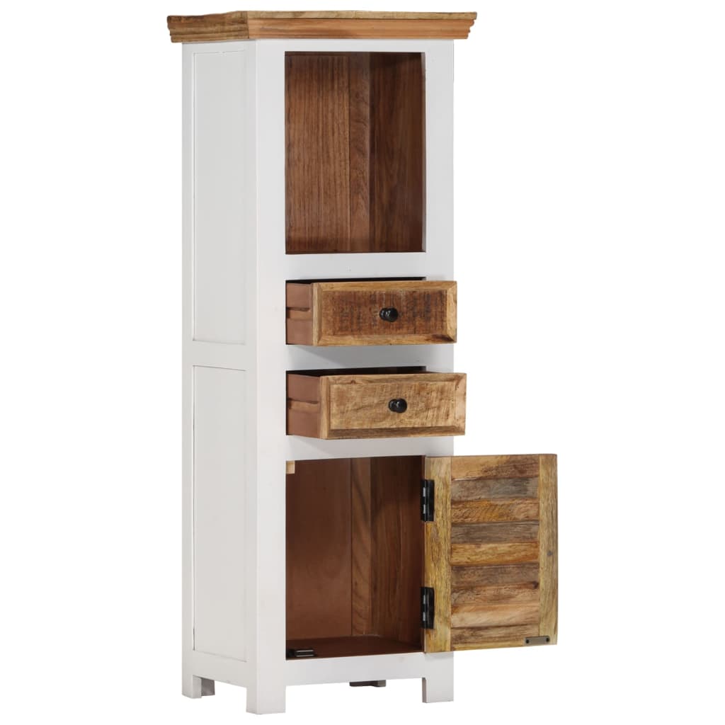 Buffet haut Marron/blanc 40x30x110cm Bois de manguier/ d'acacia
