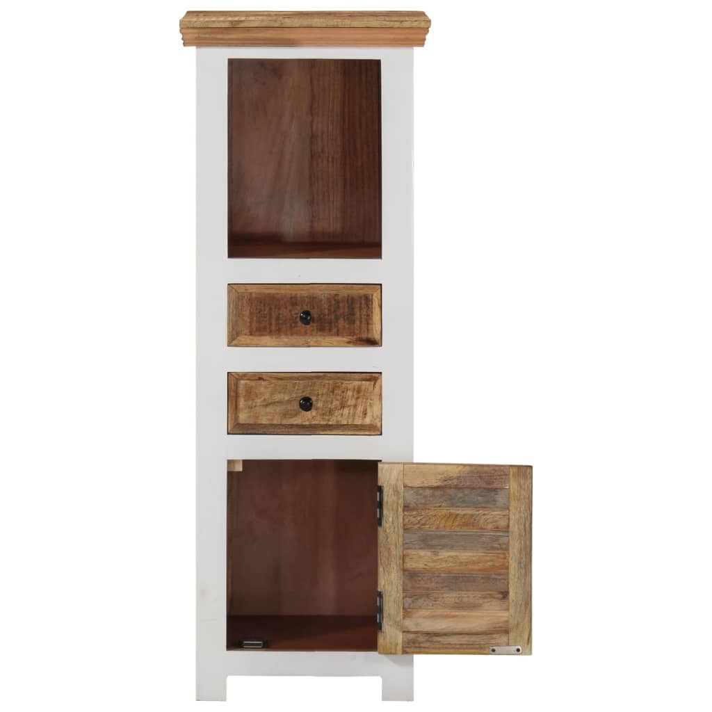 Buffet haut Marron/blanc 40x30x110cm Bois de manguier/ d'acacia