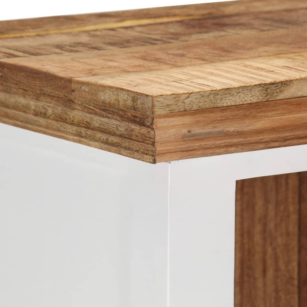Buffet haut Marron/blanc 40x30x110cm Bois de manguier/ d'acacia