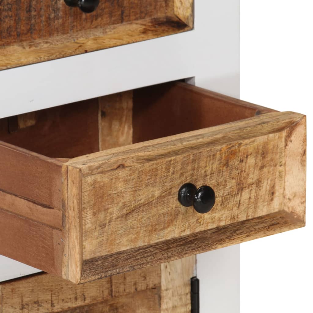 Buffet haut Marron/blanc 40x30x110cm Bois de manguier/ d'acacia