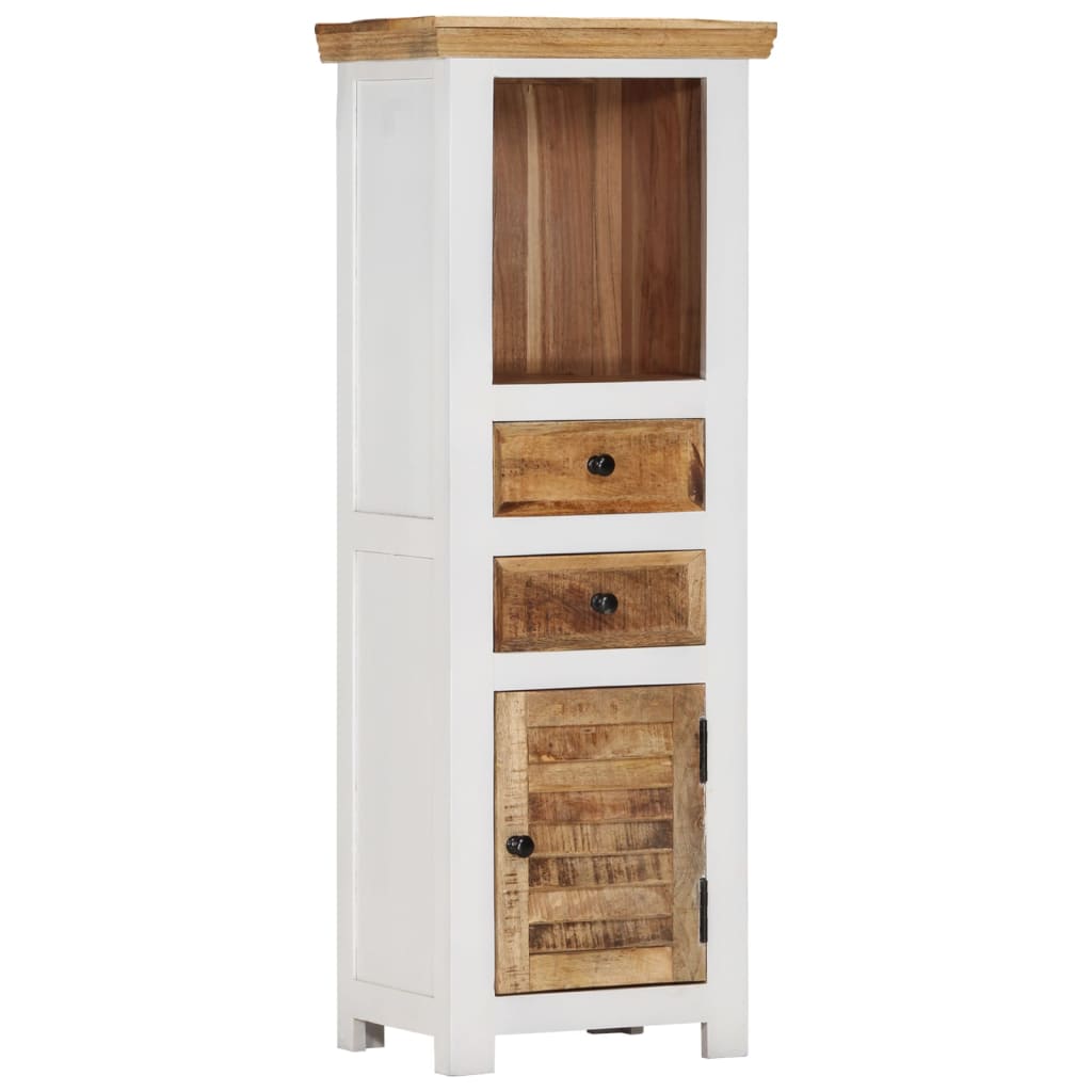 Buffet haut Marron/blanc 40x30x110cm Bois de manguier/ d'acacia