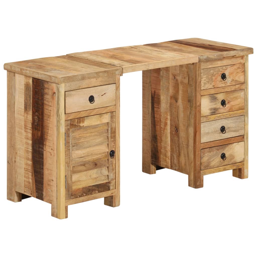 Bureau à caissons Bois de manguier massif 140x50x77 cm - XIOS