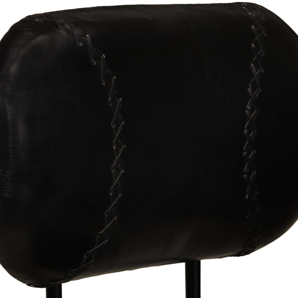 Tabourets de bar lot de 2 noir cuir de chèvre véritable - XIOS