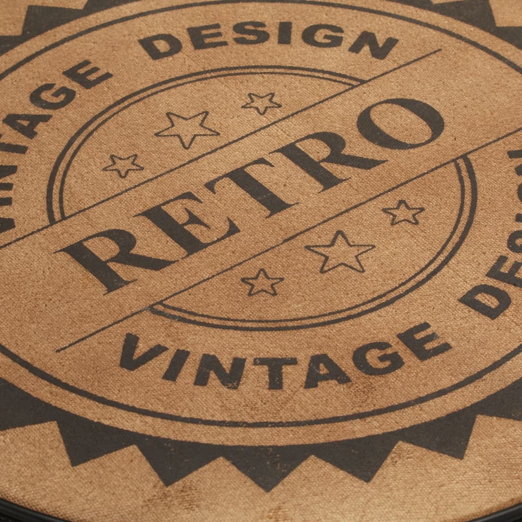 Tabouret de bar imprimé en toile lot de 2 cuir chèvre véritable - XIOS