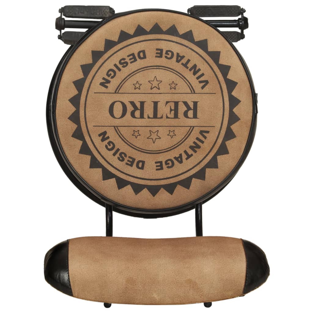 Tabouret de bar imprimé en toile lot de 2 cuir chèvre véritable - XIOS
