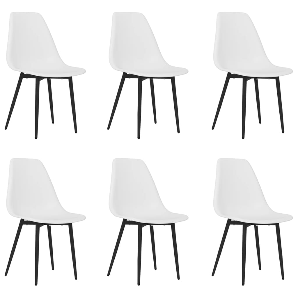 Chaises à manger lot de 6 blanc PP Chaises de cuisine vidaXL
