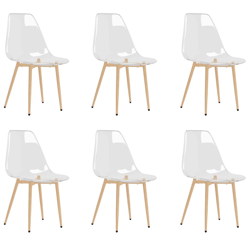 Chaises à manger lot de 6 Transparent PET Chaises de cuisine vidaXL
