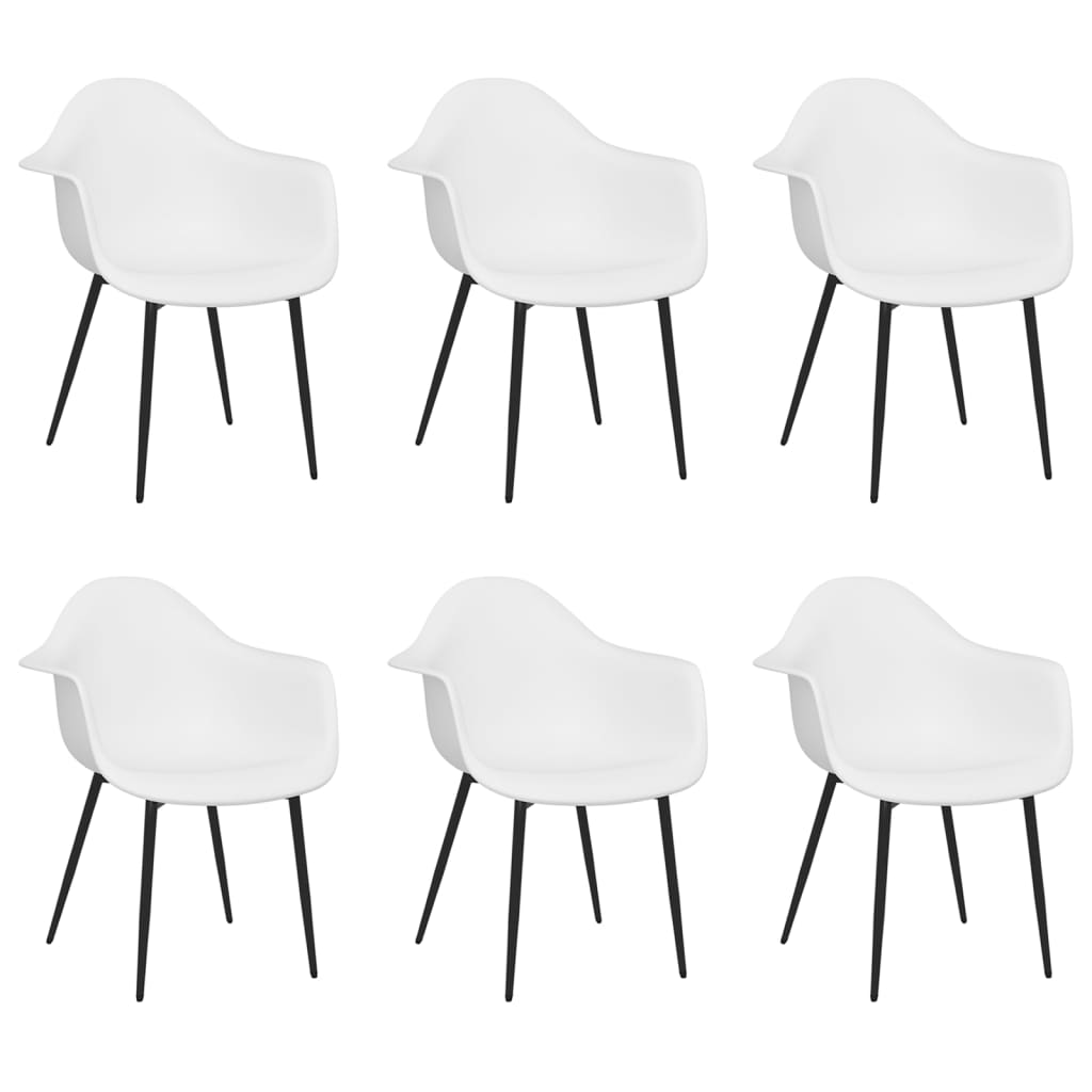 Chaises à manger lot de 6 blanc PP Chaises de cuisine vidaXL