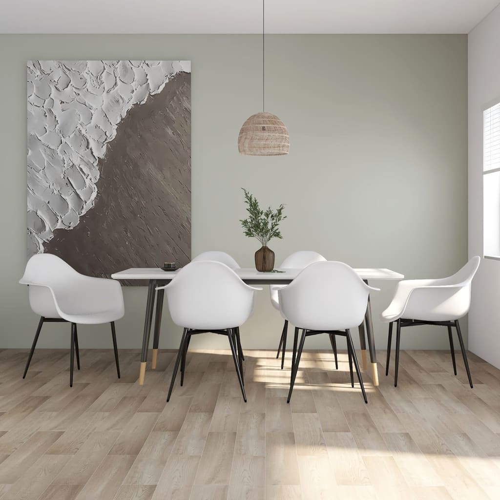 Chaises à manger lot de 6 blanc PP Chaises de cuisine vidaXL