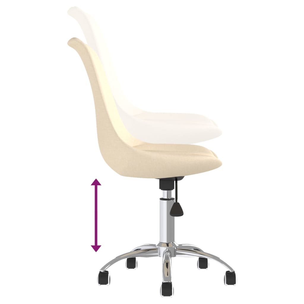 Chaises pivotantes à manger lot de 4 Crème Tissu - XIOS