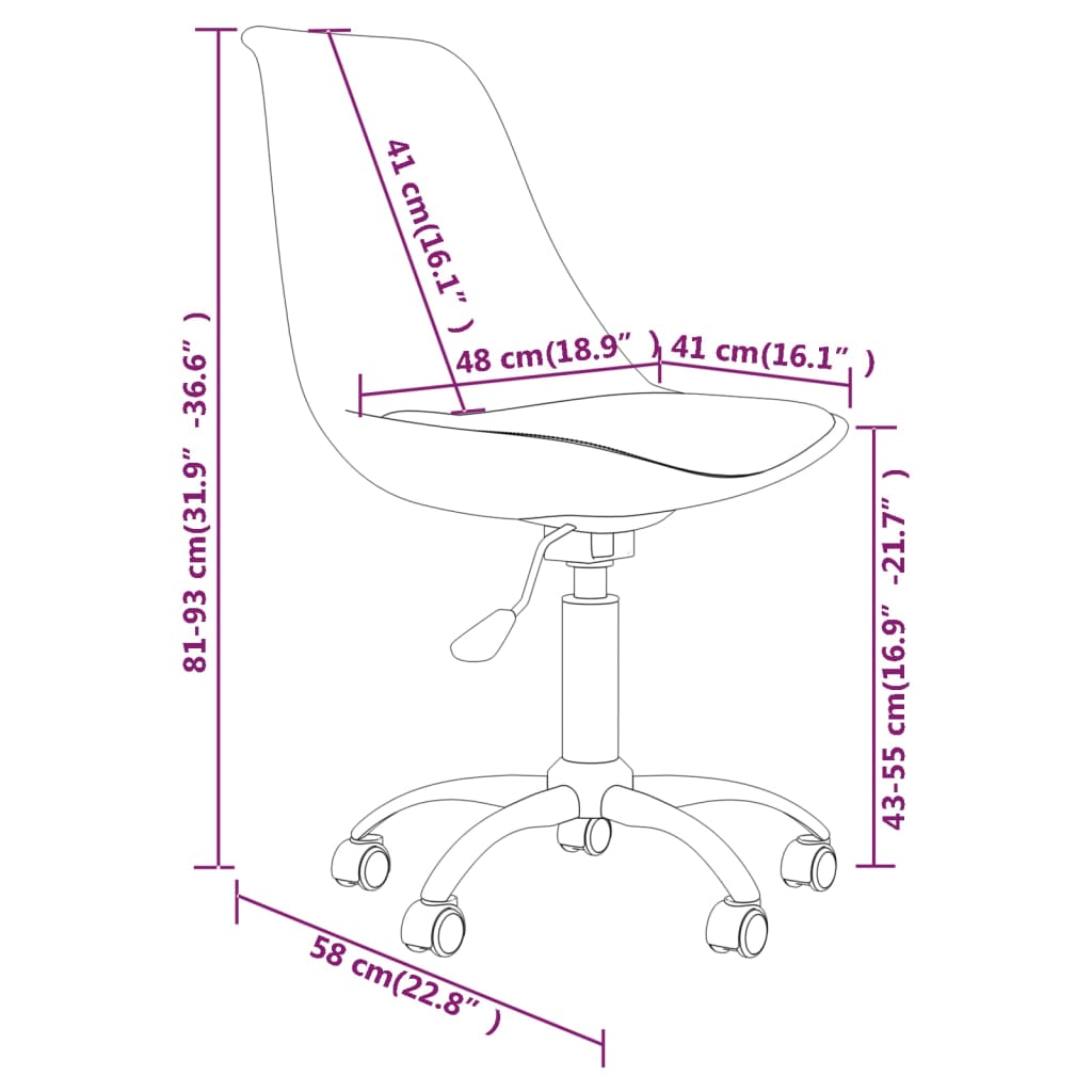 Chaises pivotantes à manger lot de 4 Crème Tissu - XIOS