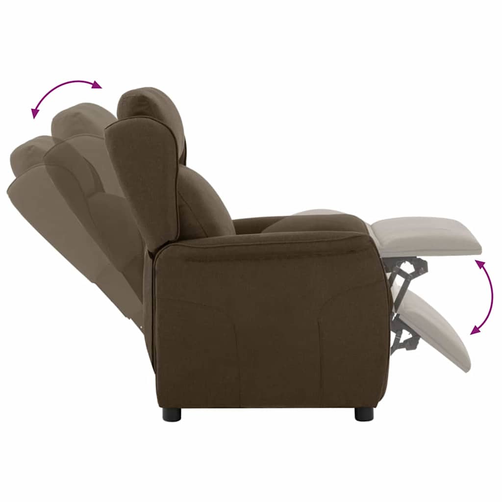Fauteuil inclinable Marron 67.5 x 93.5 x 101.5 cm tissu - XIOS