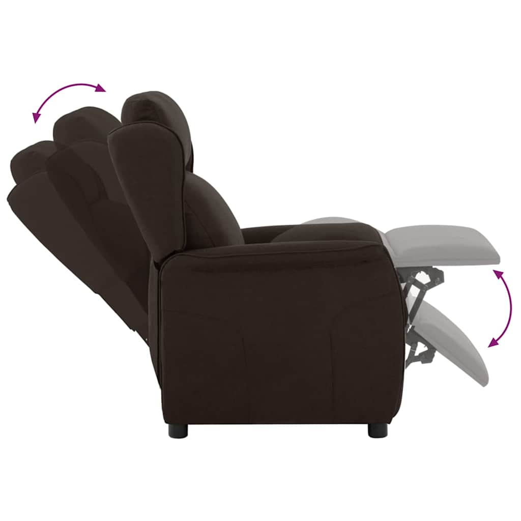 Fauteuil inclinable Marron foncé 67.5 x 93.5 x 101.5 cm tissu - XIOS