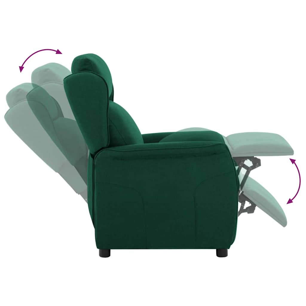 Fauteuil inclinable Vert foncé 67.5 x 93.5 x 101.5 cm tissu - XIOS