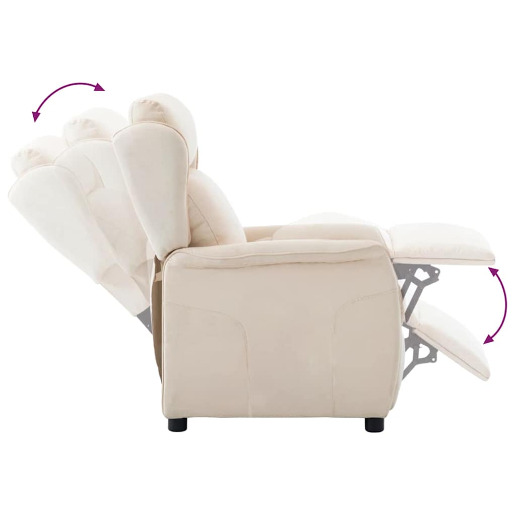 Fauteuil inclinable Crème 67.5 x 93.5 x 101.5 cm tissu - XIOS