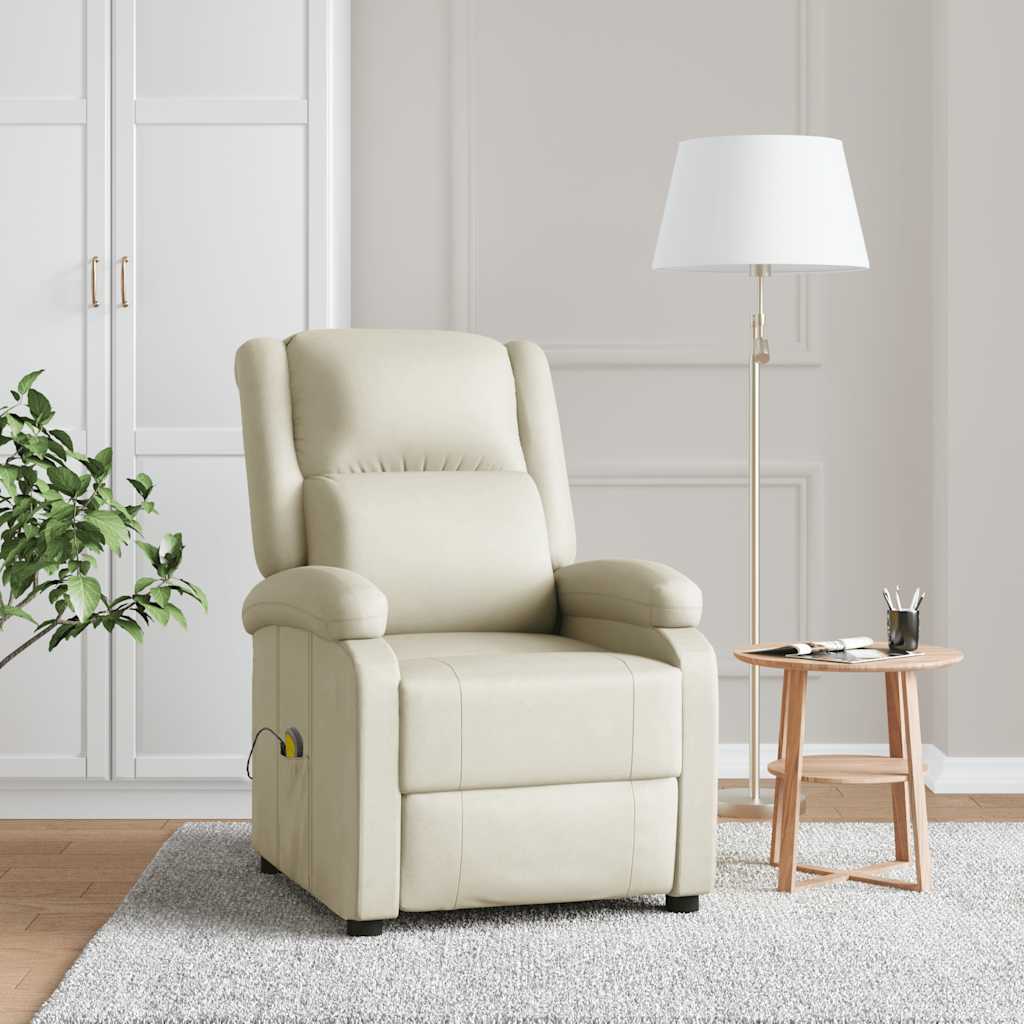 Fauteuil de massage blanc crème similicuir - XIOS