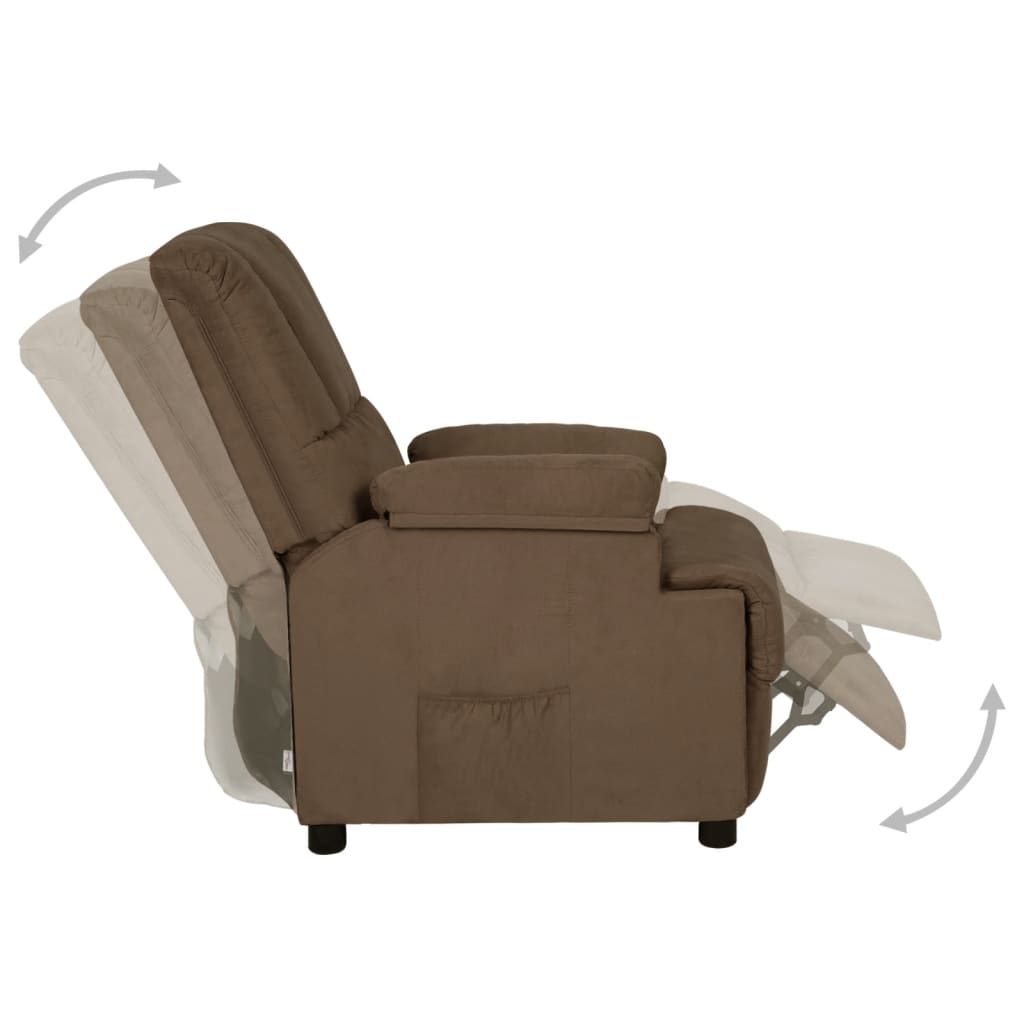 Fauteuil inclinable marron tissu microfibre