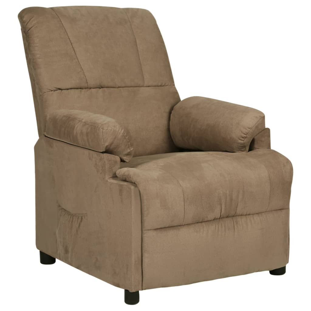 Fauteuil inclinable taupe tissu microfibre