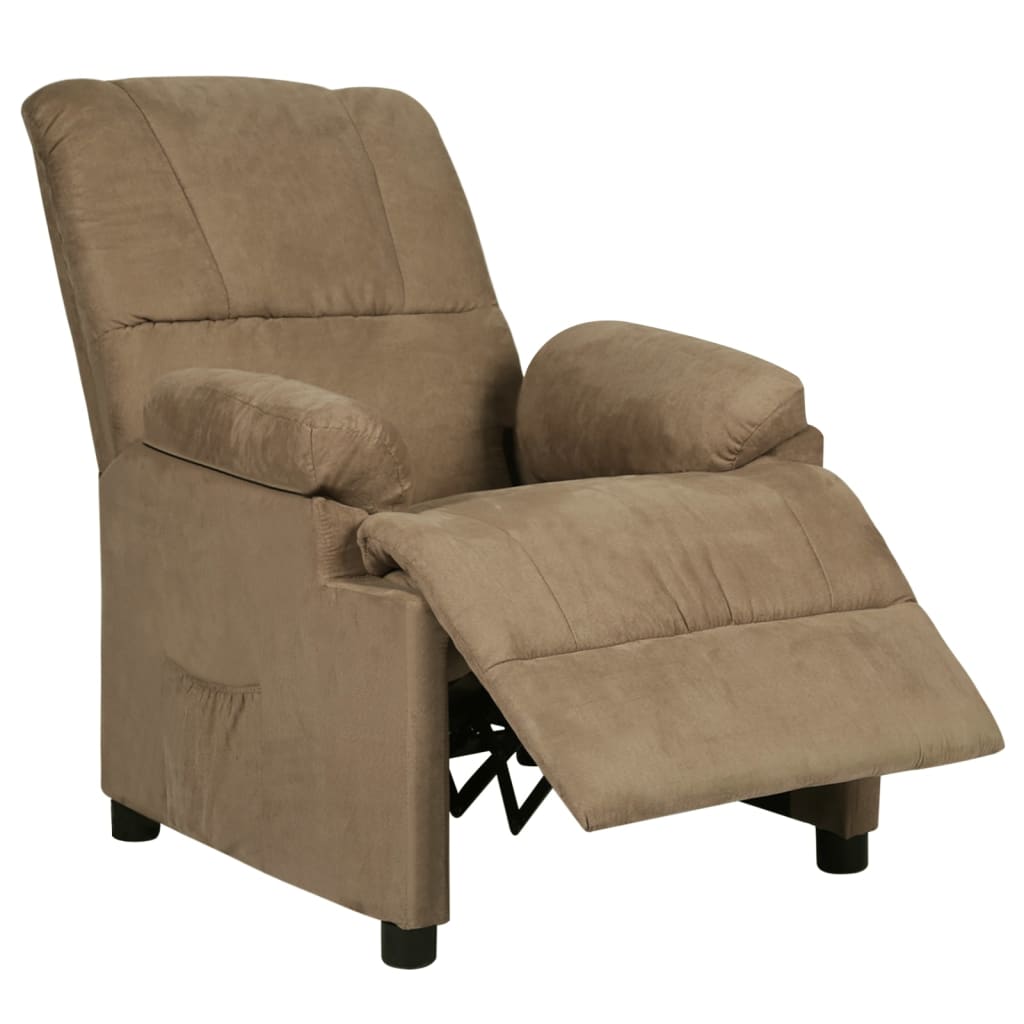 Fauteuil inclinable taupe tissu microfibre