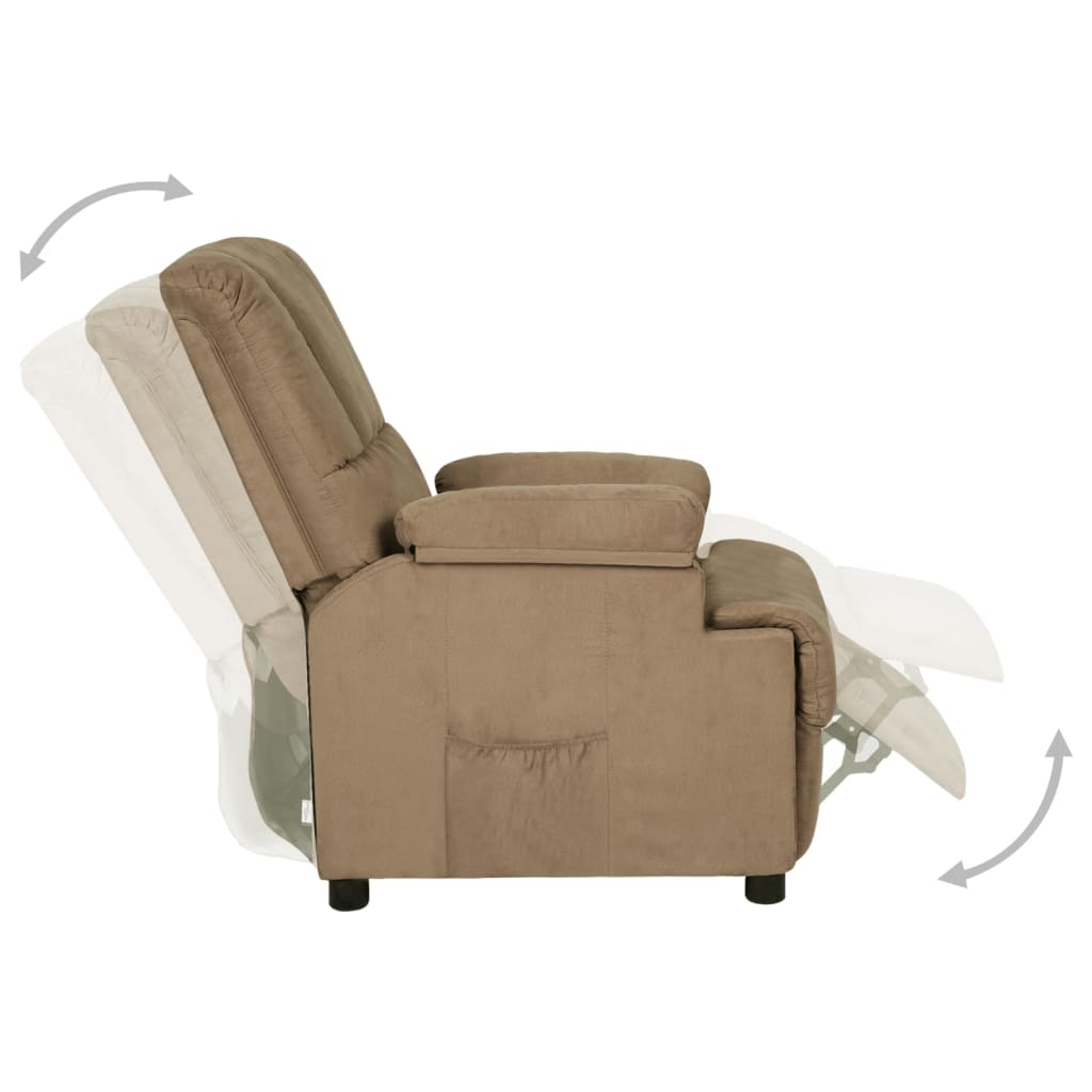 Fauteuil inclinable taupe tissu microfibre