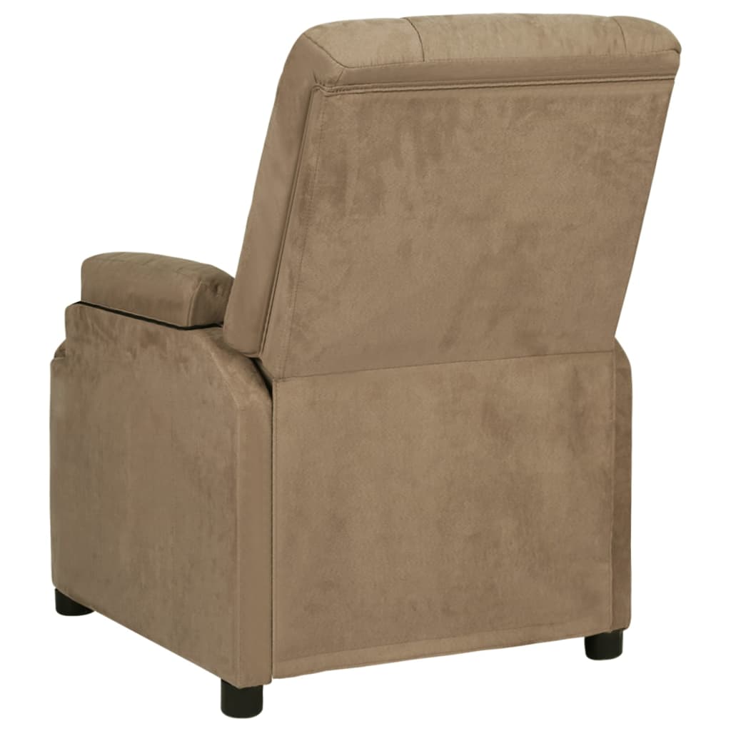 Fauteuil inclinable taupe tissu microfibre