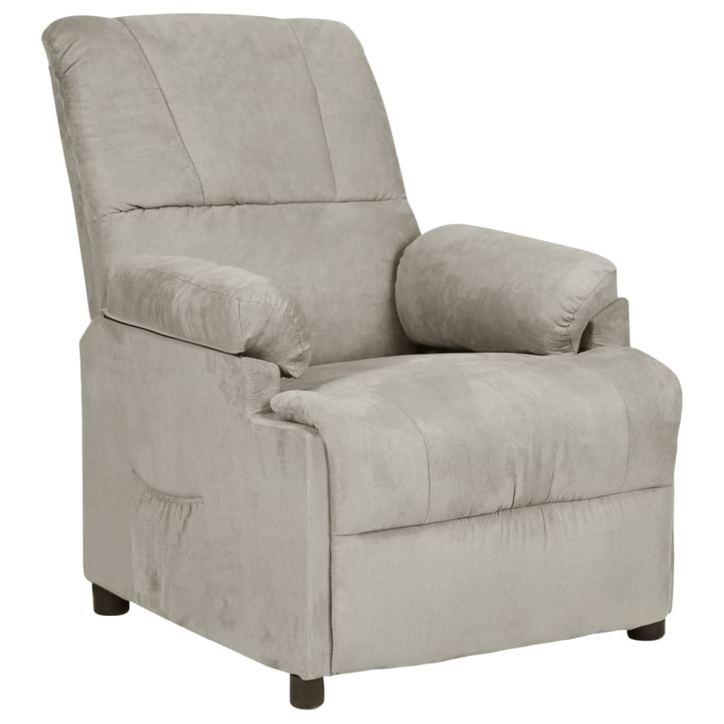 Fauteuil inclinable gris clair tissu microfibre - XIOS