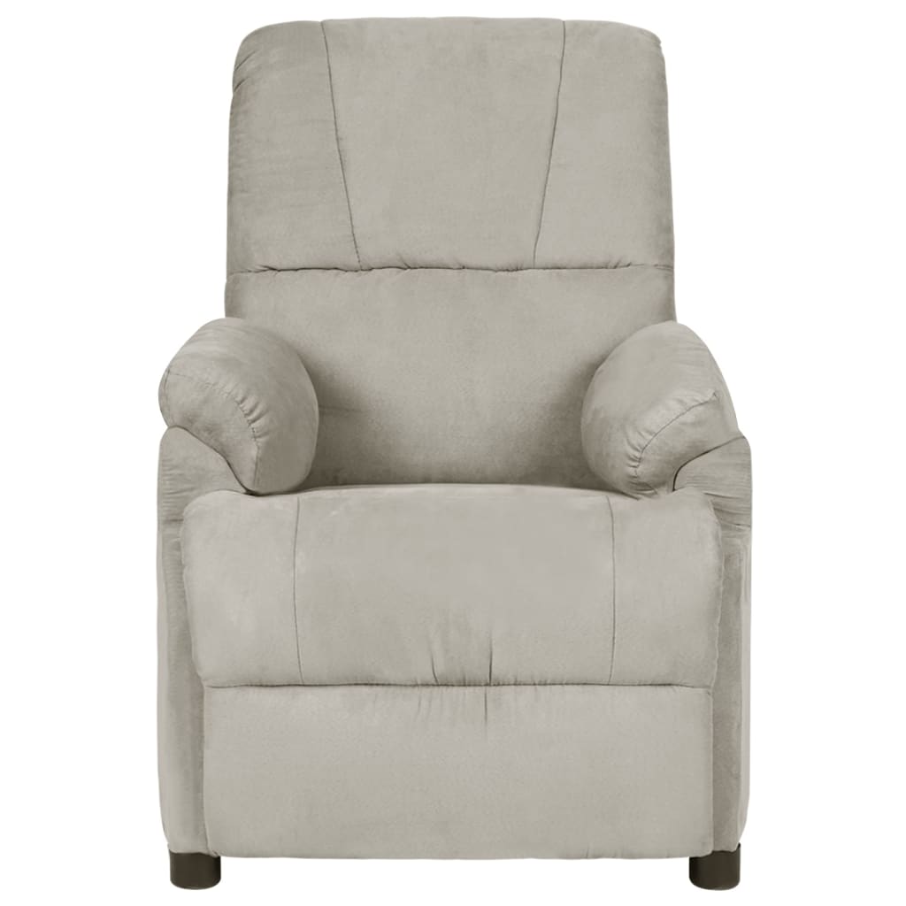 Fauteuil inclinable gris clair tissu microfibre - XIOS
