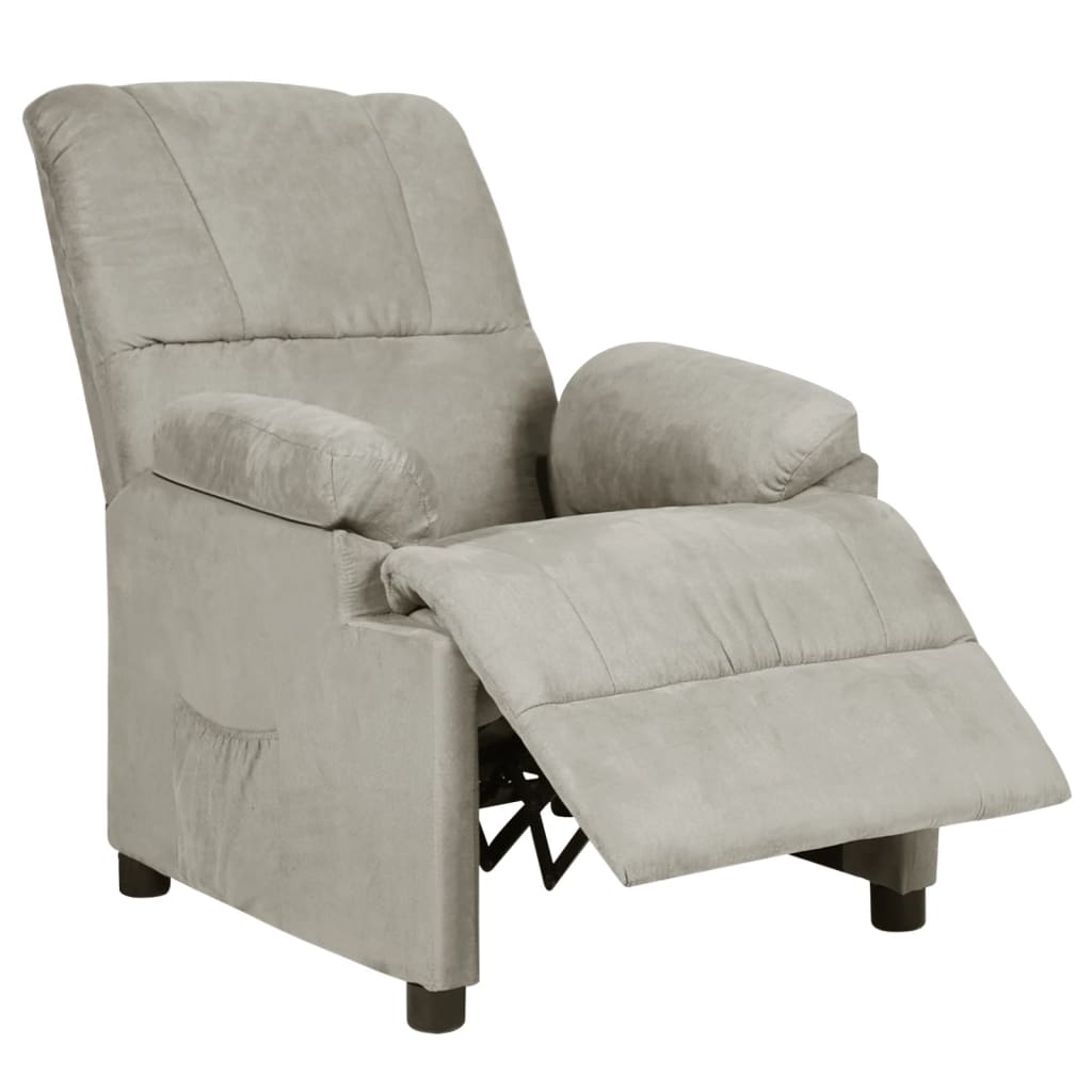 Fauteuil inclinable gris clair tissu microfibre - XIOS