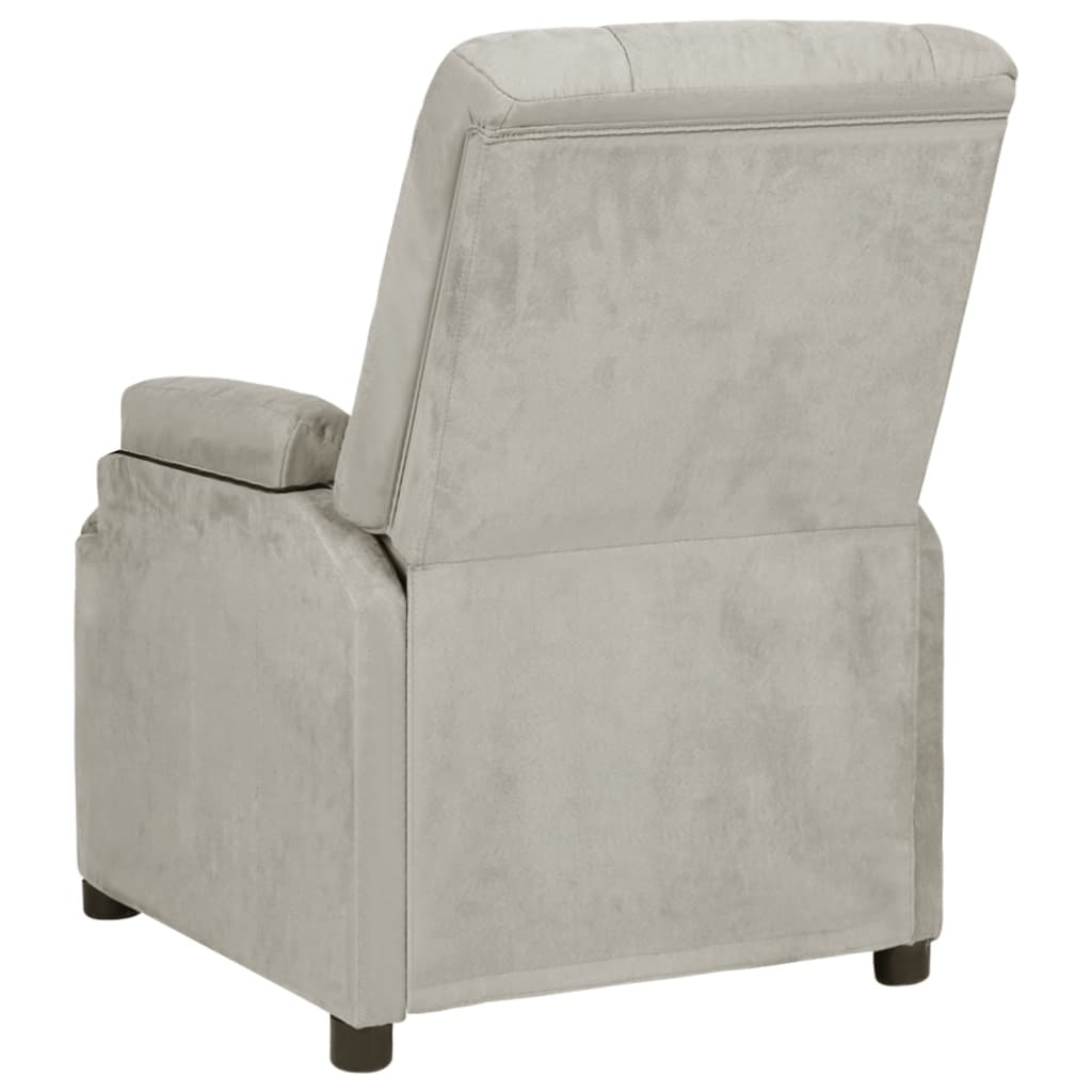 Fauteuil inclinable gris clair tissu microfibre - XIOS