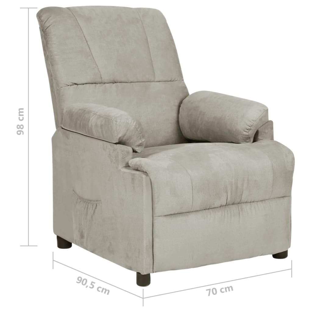 Fauteuil inclinable gris clair tissu microfibre - XIOS