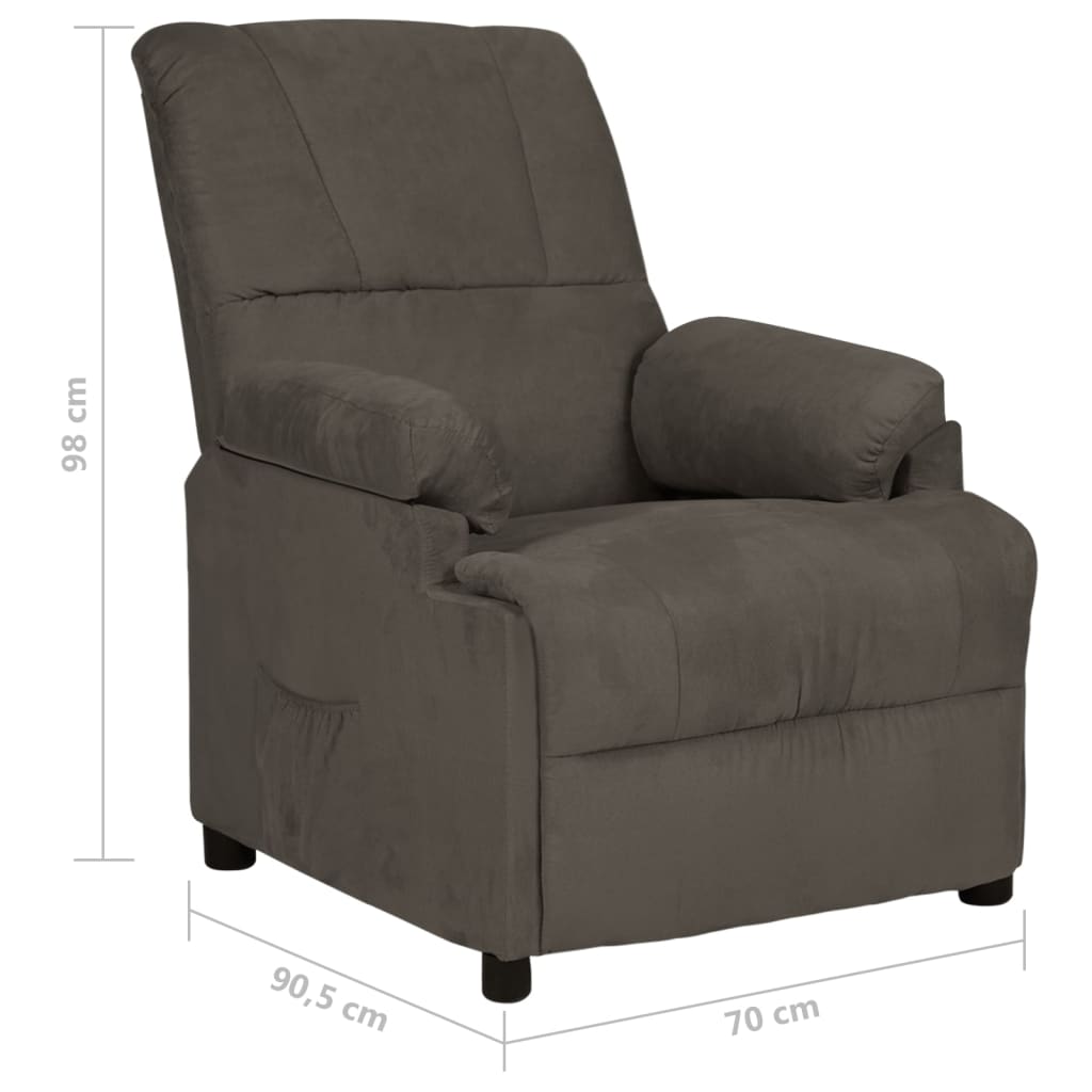 Fauteuil inclinable gris foncé tissu microfibre - XIOS
