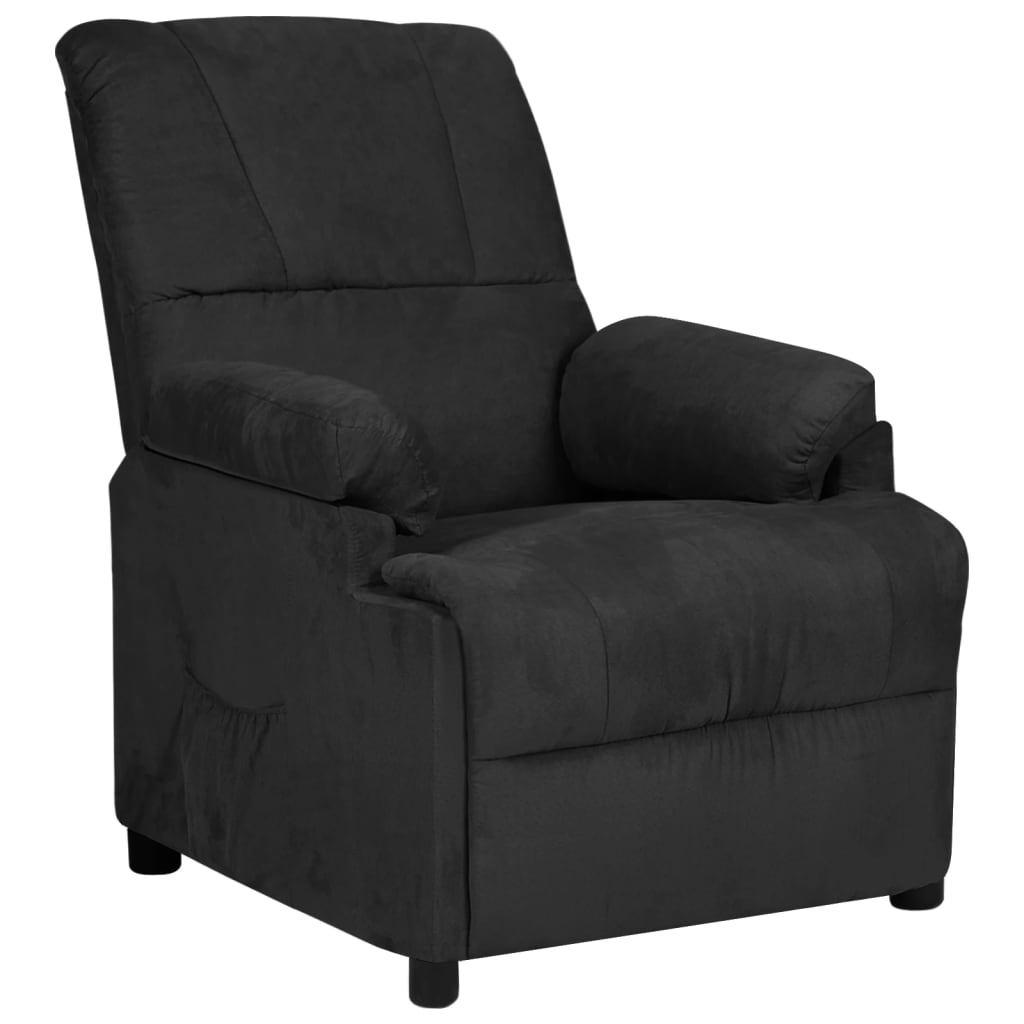 Fauteuil inclinable noir tissu microfibre
