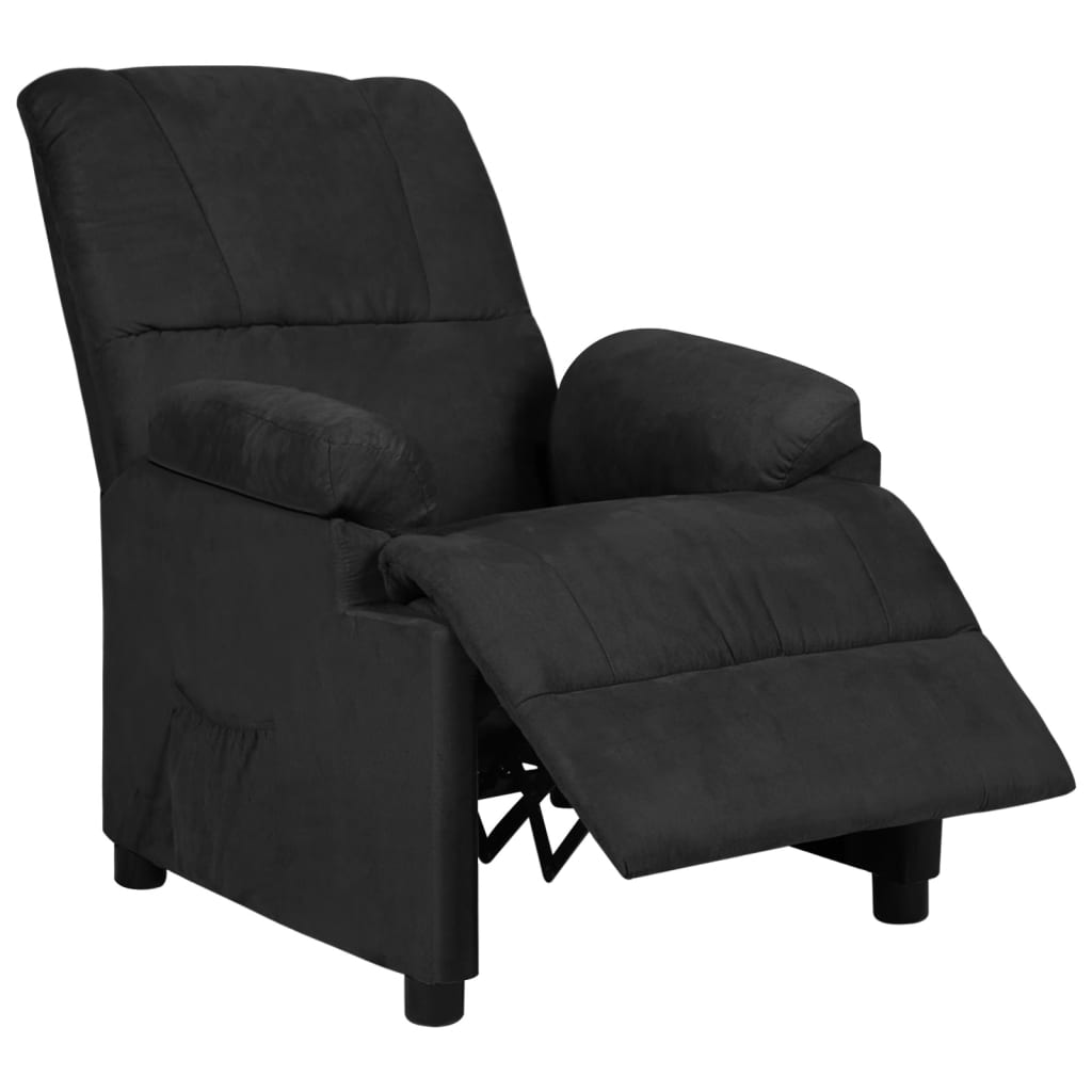 Fauteuil inclinable noir tissu microfibre