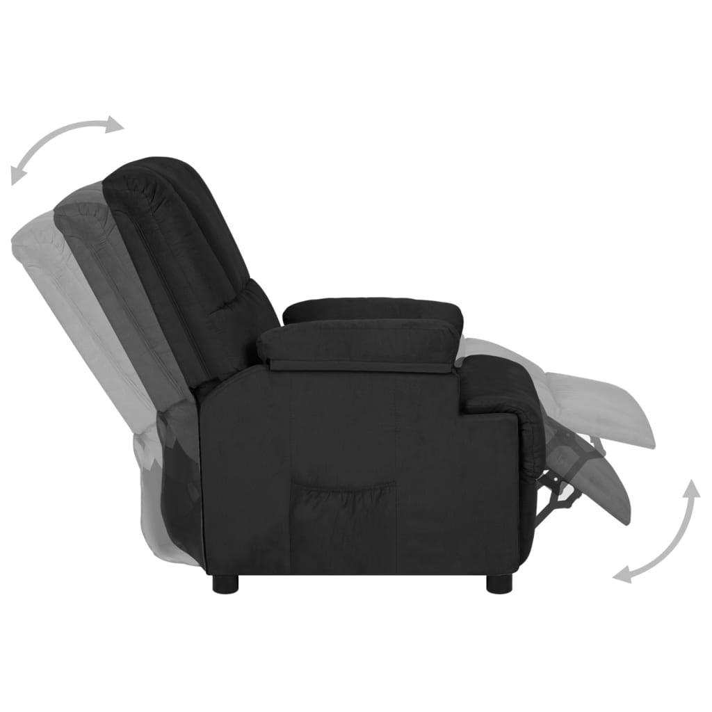 Fauteuil inclinable noir tissu microfibre