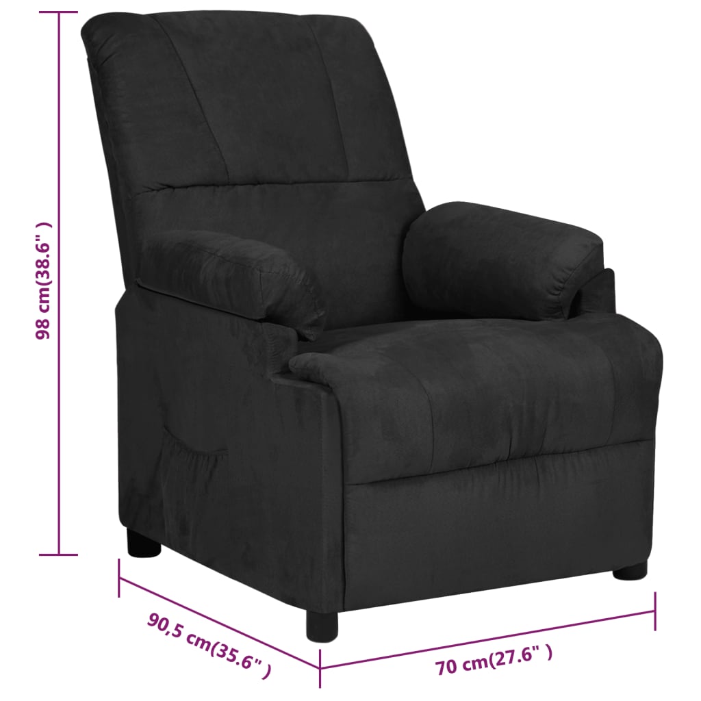 Fauteuil inclinable noir tissu microfibre